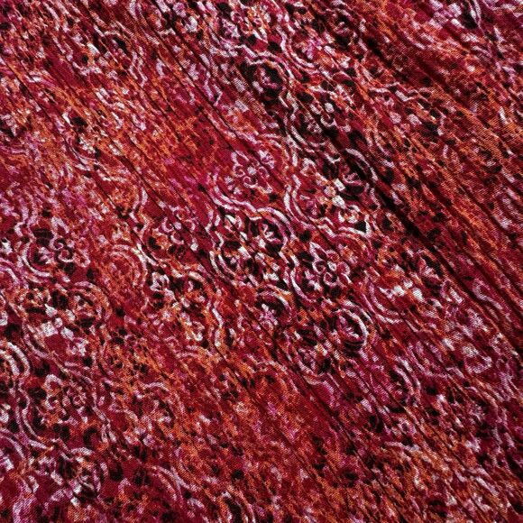 Catherines Women's 3X (26/28W) Tunic Crinkle Pink Damask Print Sequins Artsy - Picture 9 of 10